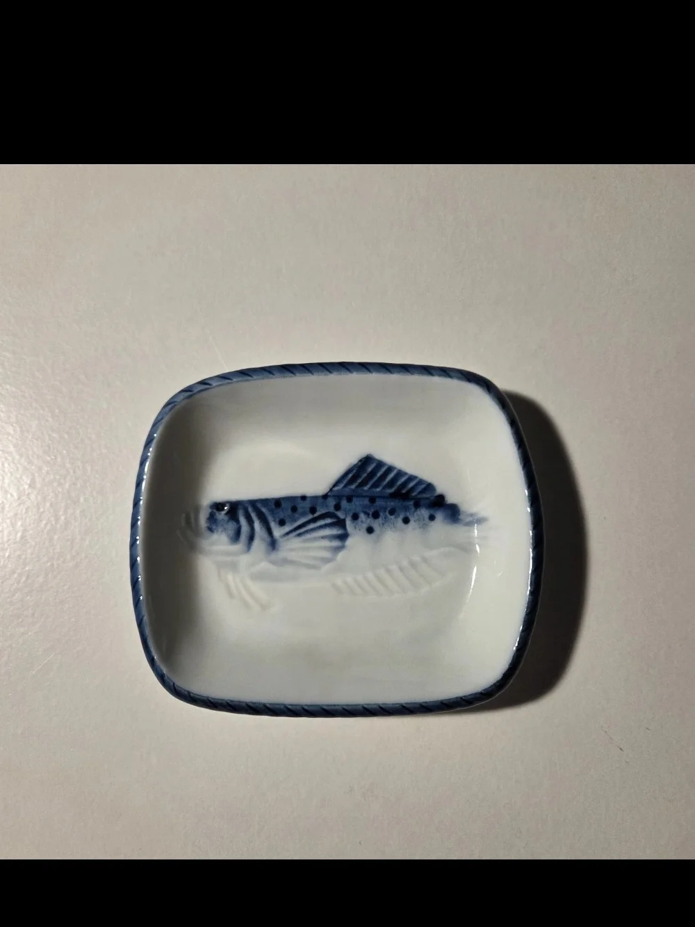 Vintage Change Dish Fish Coin Tray Fishing Motif Dish